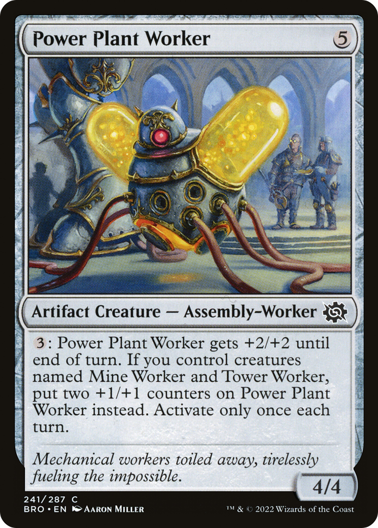 Power Plant Worker - Common Artifact Creature — Assembly-Worker card from The Brothers' War
