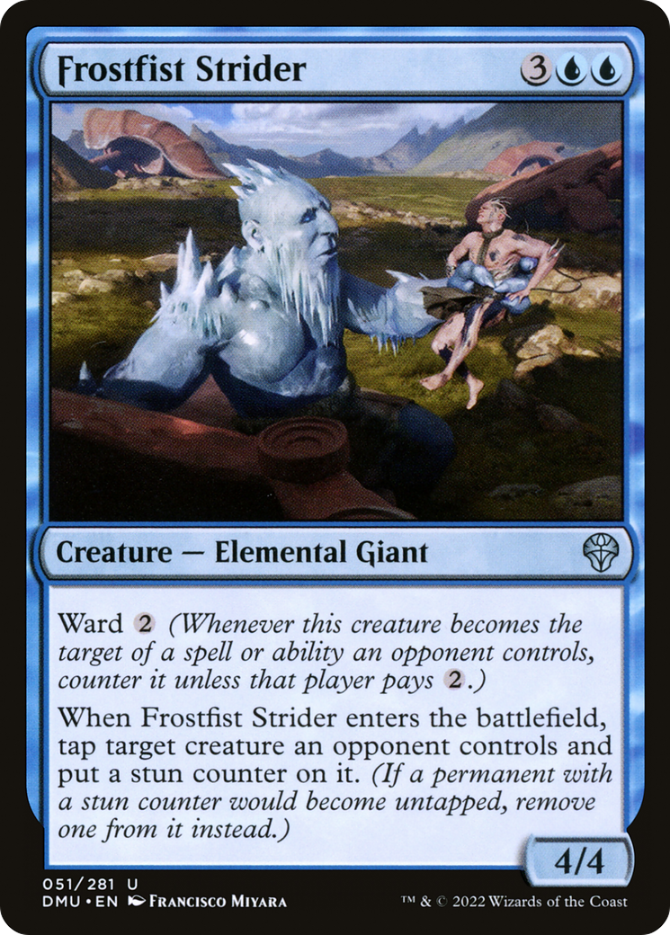 Frostfist Strider - Uncommon Creature — Elemental Giant card from Dominaria United