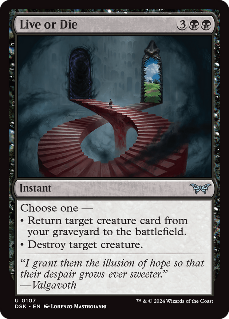 Live or Die - Uncommon Instant card from Duskmourn: House of Horror