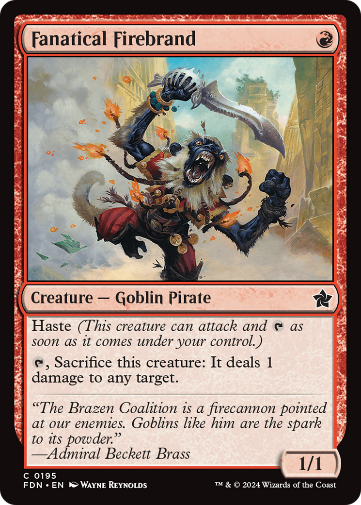 Fanatical Firebrand - Common Creature — Goblin Pirate card from Foundations