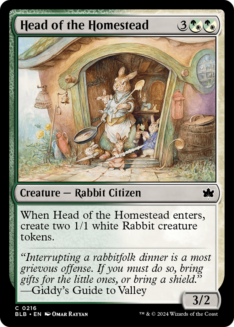 Head of the Homestead - Common Creature — Rabbit Citizen card from Bloomburrow