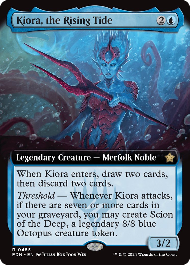 Kiora, the Rising Tide - Rare Legendary Creature — Merfolk Noble card from Foundations