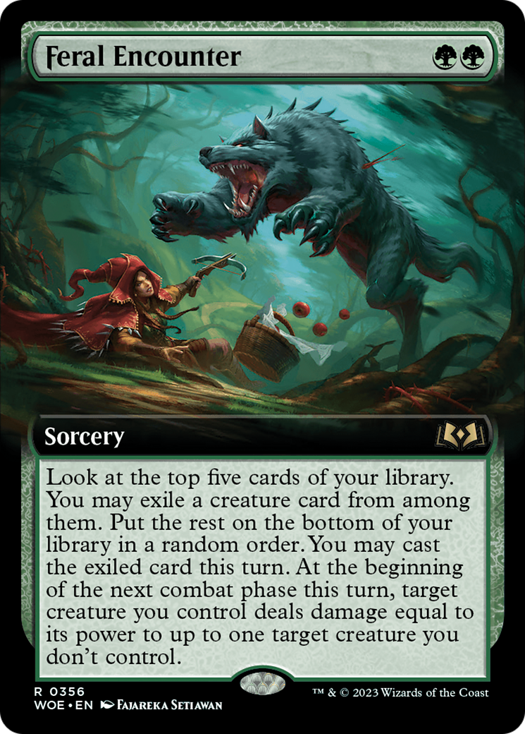 Feral Encounter - Rare Sorcery card from Wilds of Eldraine