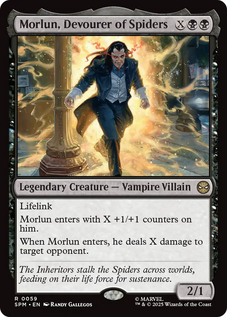 Morlun, Devourer of Spiders - Rare Legendary Creature — Vampire Villain card from Marvel's Spider-Man
