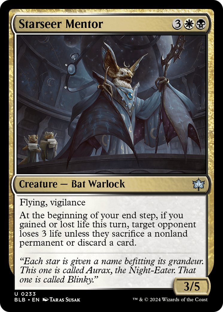Starseer Mentor - Uncommon Creature — Bat Warlock card from Bloomburrow