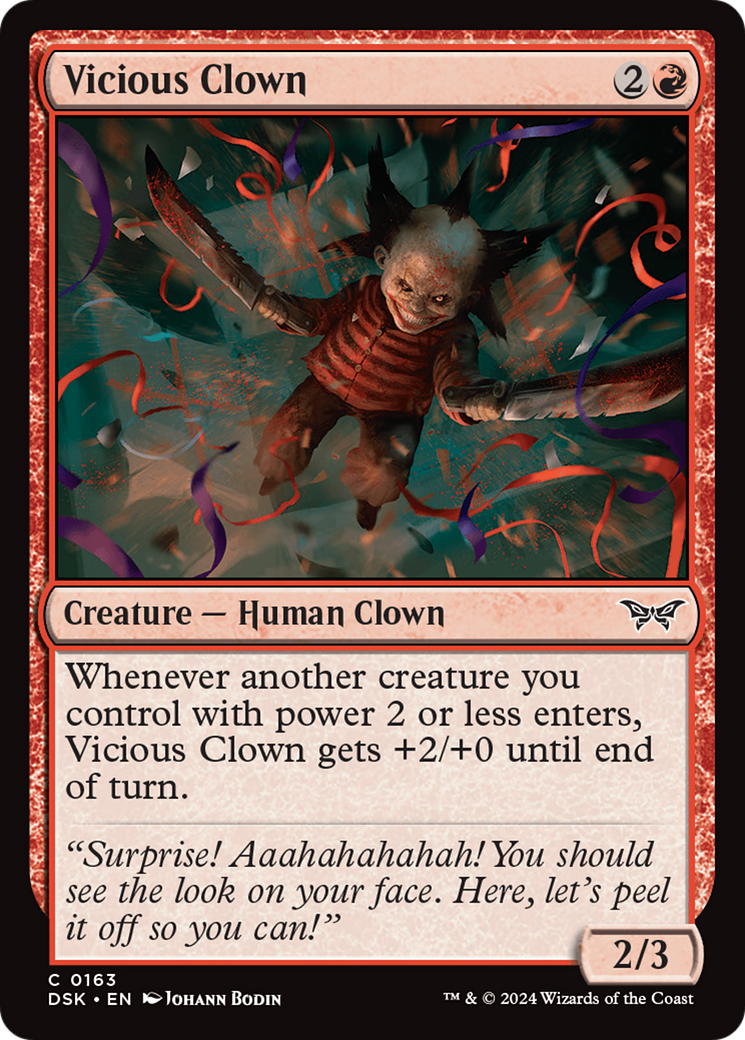 Vicious Clown - Common Creature — Human Clown card from Duskmourn: House of Horror
