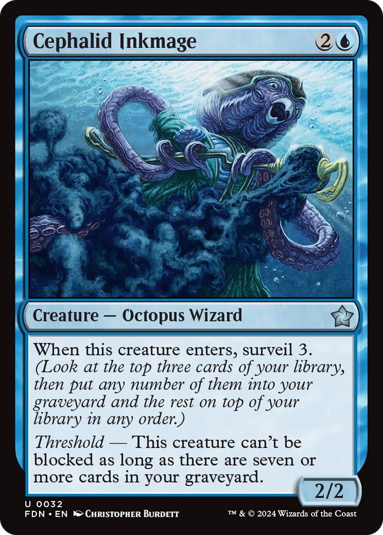 Cephalid Inkmage - Uncommon Creature — Octopus Wizard card from Foundations