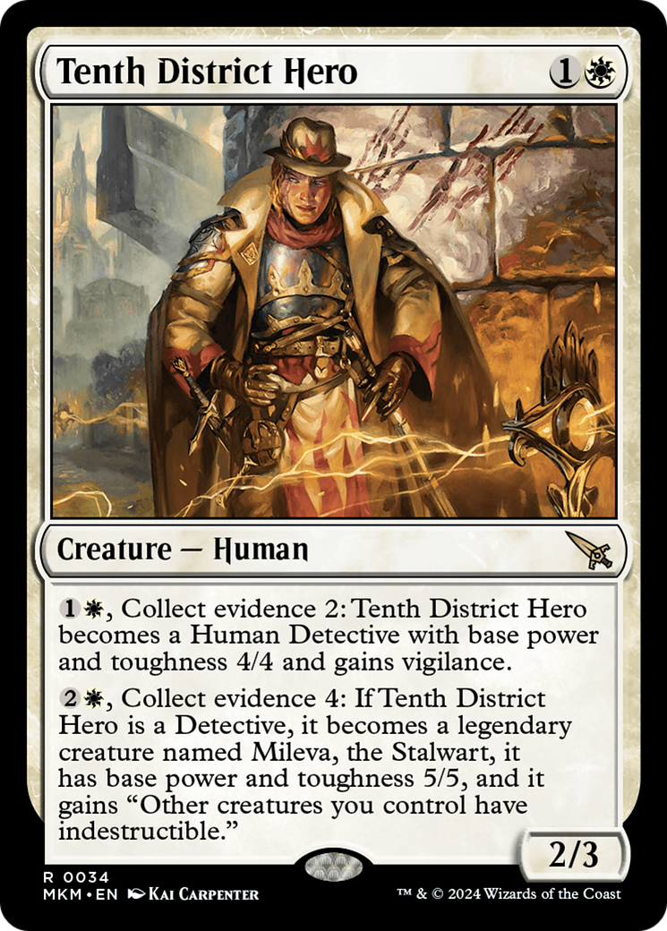 Tenth District Hero - Rare Creature — Human card from Murders at Karlov Manor