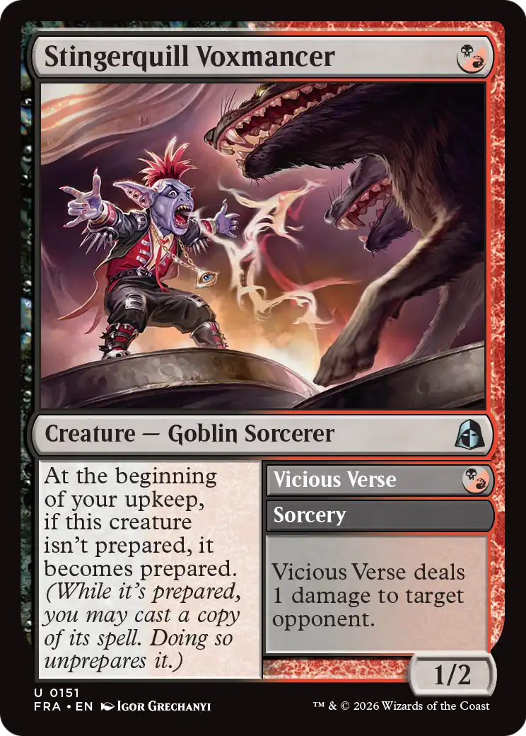 Stingerquill Voxmancer // Vicious Verse - Uncommon Sorcery card from Reality Fracture