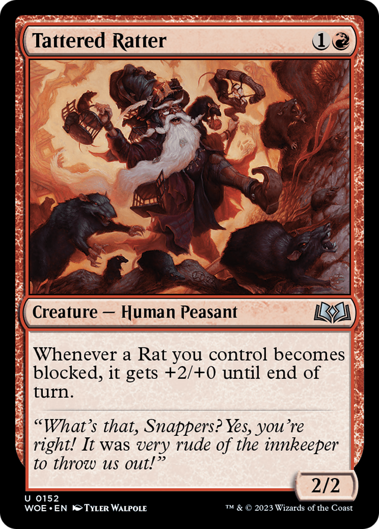 Tattered Ratter - Uncommon Creature — Human Peasant card from Wilds of Eldraine