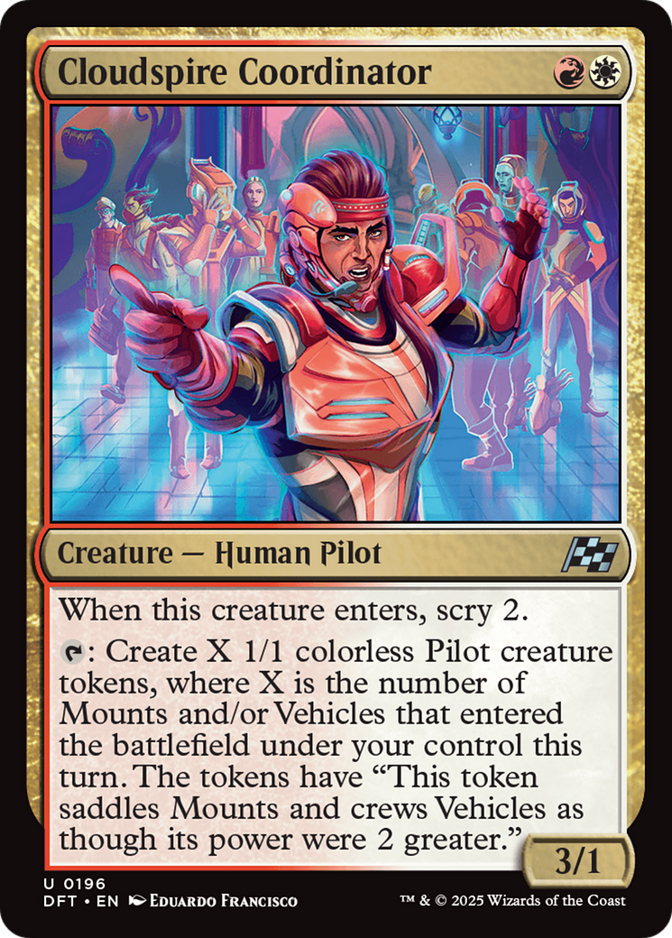 Cloudspire Coordinator - Uncommon Creature — Human Pilot card from Aetherdrift