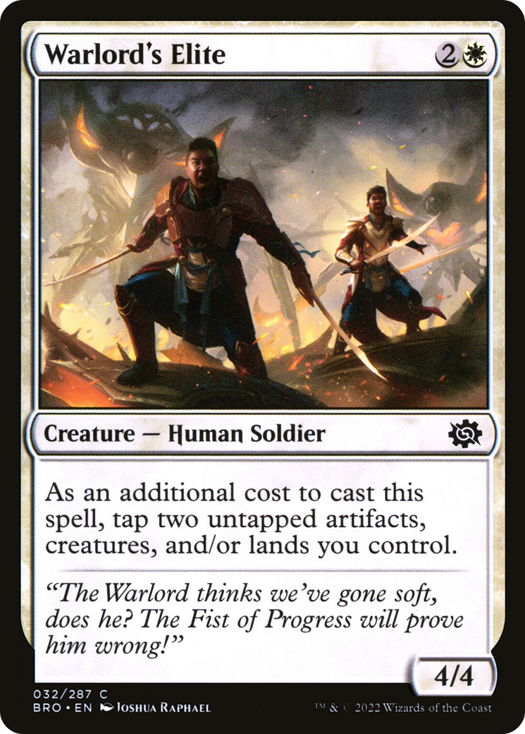 Warlord's Elite - Common Creature — Human Soldier card from The Brothers' War