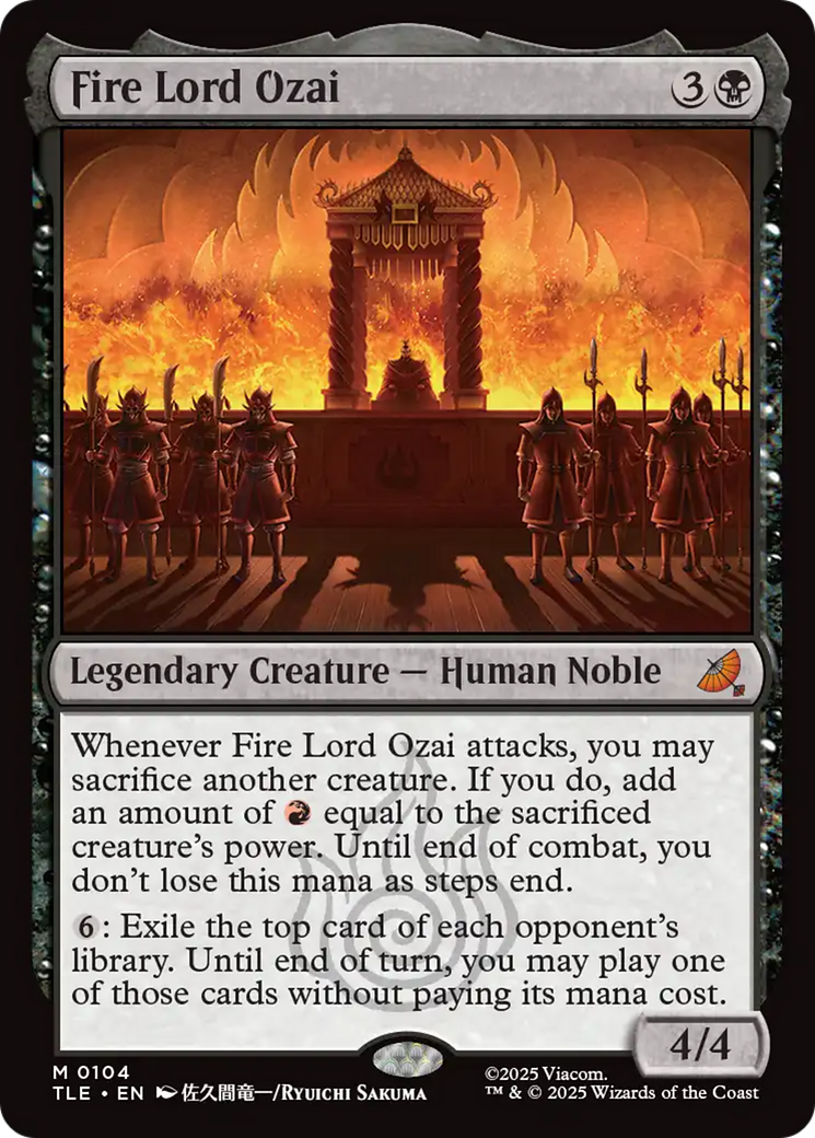 Fire Lord Ozai - Mythic Legendary Creature — Human Noble card from Avatar: The Last Airbender Eternal