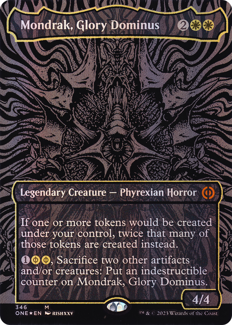 Mondrak, Glory Dominus - Mythic Legendary Creature — Phyrexian Horror card from Phyrexia: All Will Be One