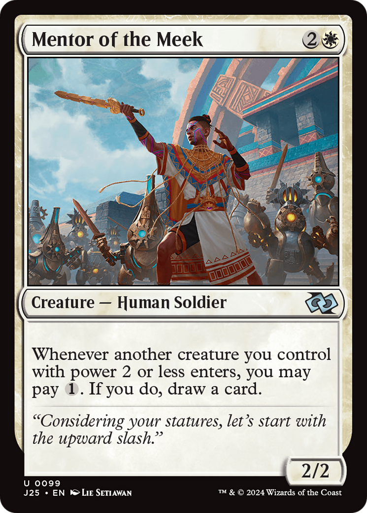 Mentor of the Meek - Uncommon Creature — Human Soldier card from Foundations Jumpstart