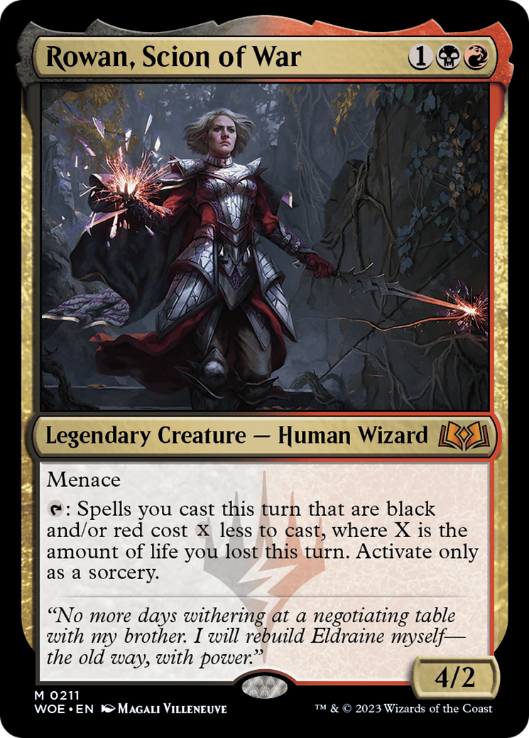 Rowan, Scion of War - Mythic Legendary Creature — Human Wizard card from Wilds of Eldraine