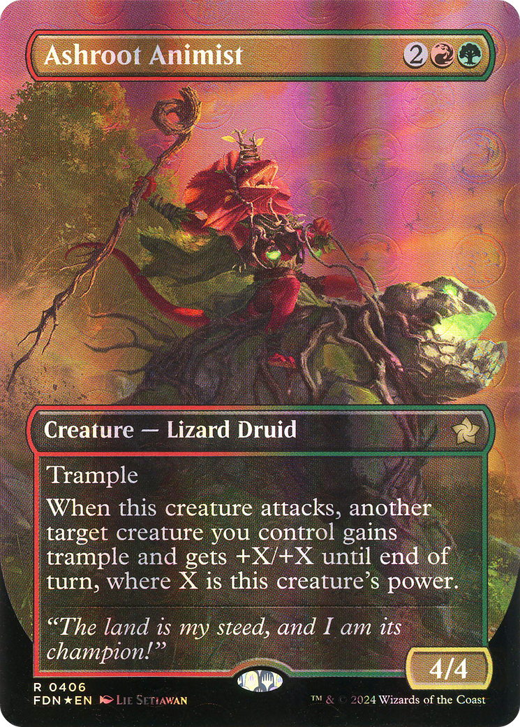 Ashroot Animist - Rare Creature — Lizard Druid card from Foundations