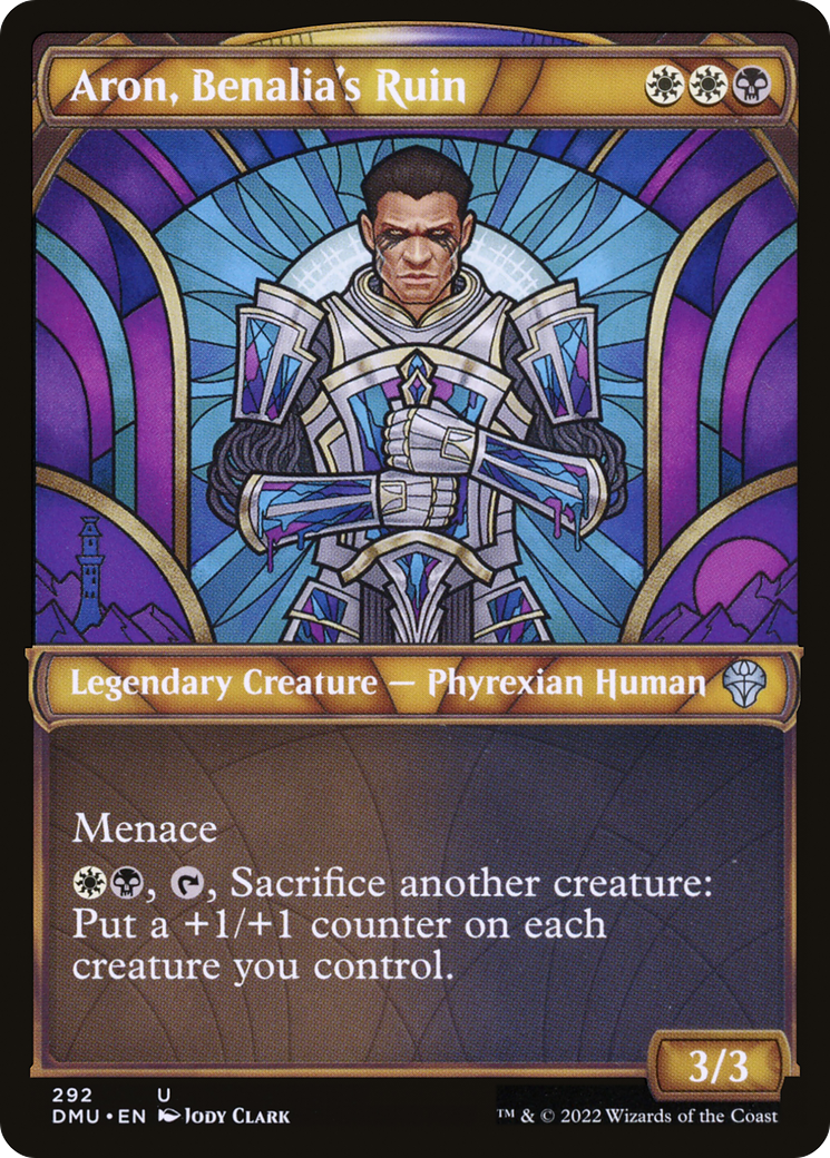 Aron, Benalia's Ruin - Uncommon Legendary Creature — Phyrexian Human card from Dominaria United