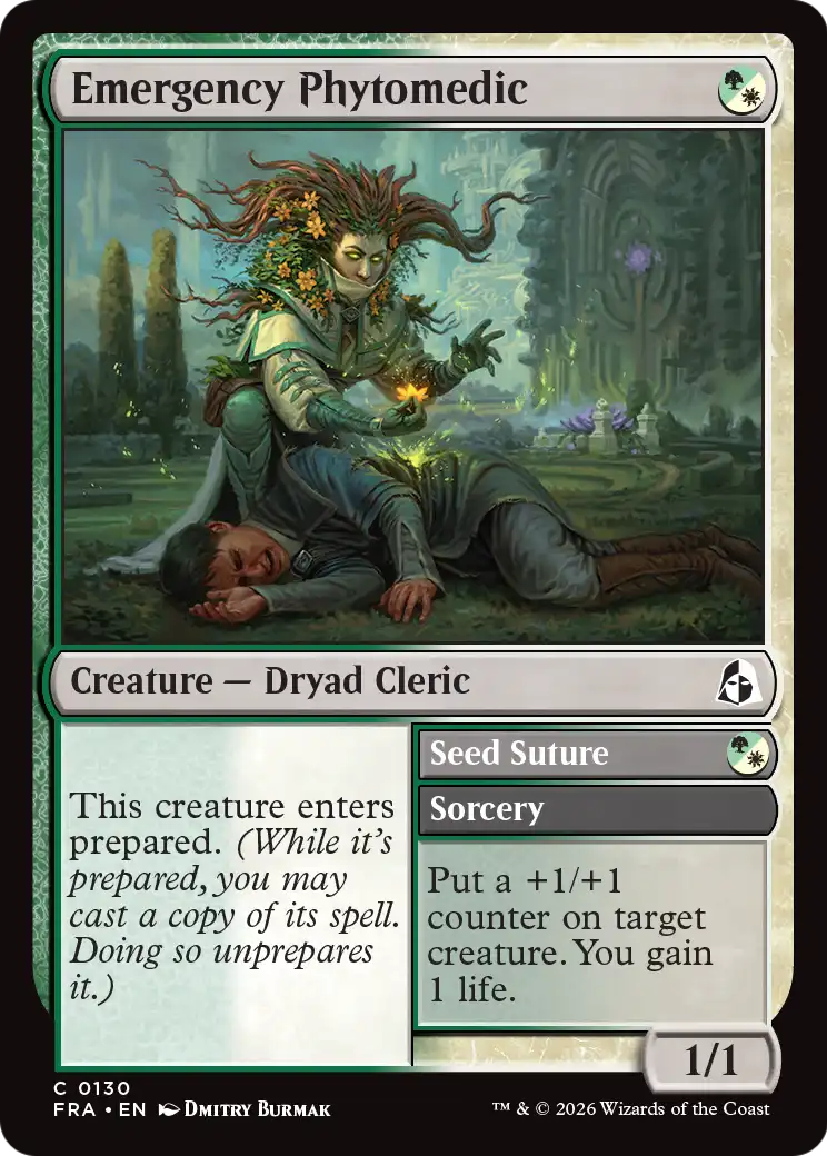 Emergency Phytomedic // Seed Suture - Common Creature — Dryad Cleric card from Reality Fracture