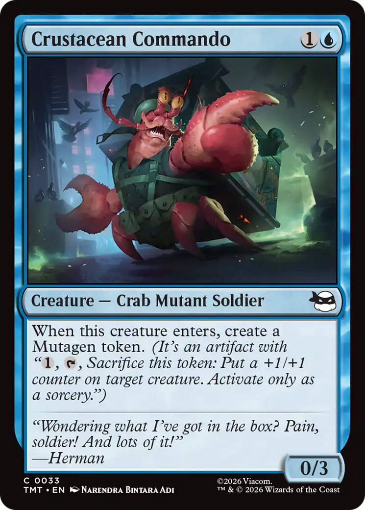 Crustacean Commando - Common Creature — Crab Mutant Soldier card from Teenage Mutant Ninja Turtles