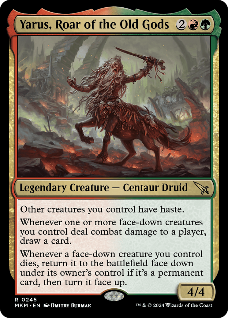 Yarus, Roar of the Old Gods - Rare Legendary Creature — Centaur Druid card from Murders at Karlov Manor
