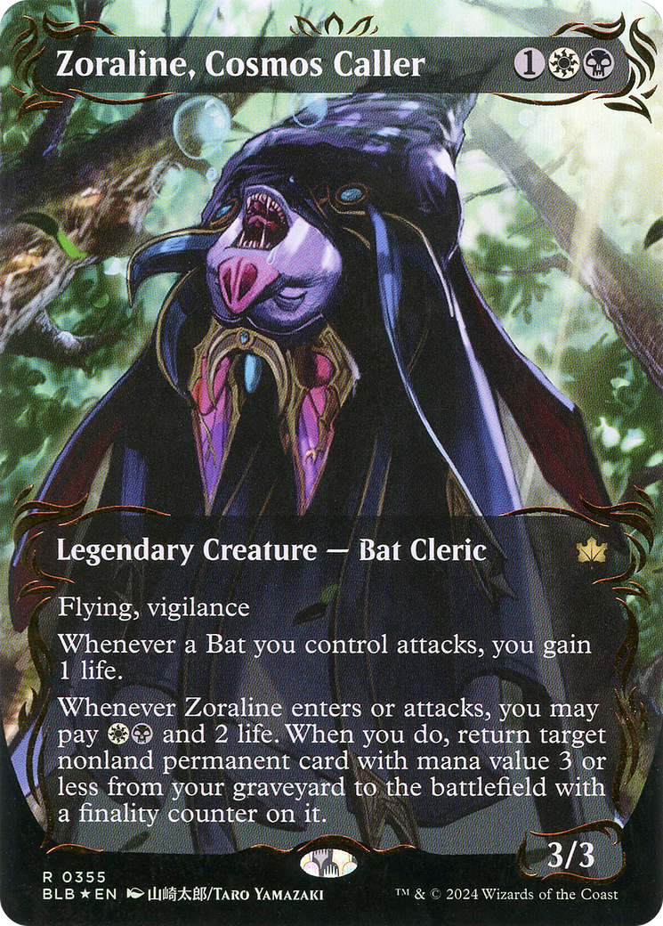 Zoraline, Cosmos Caller - Rare Legendary Creature — Bat Cleric card from Bloomburrow