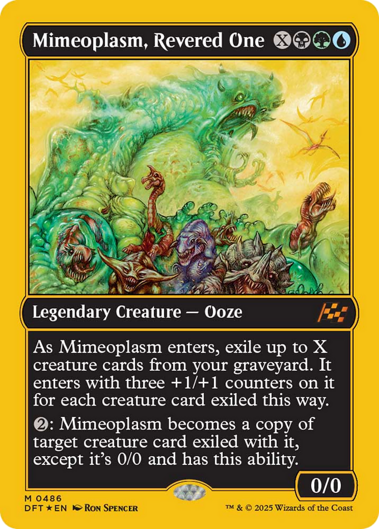 Mimeoplasm, Revered One - Mythic Legendary Creature — Ooze card from Aetherdrift