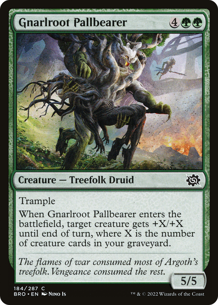 Gnarlroot Pallbearer - Common Creature — Treefolk Druid card from The Brothers' War