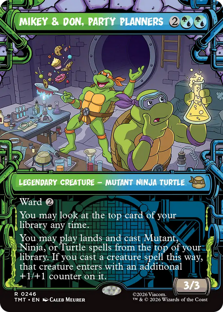 Mikey & Don, Party Planners - Rare Legendary Creature — Mutant Ninja Turtle card from Teenage Mutant Ninja Turtles