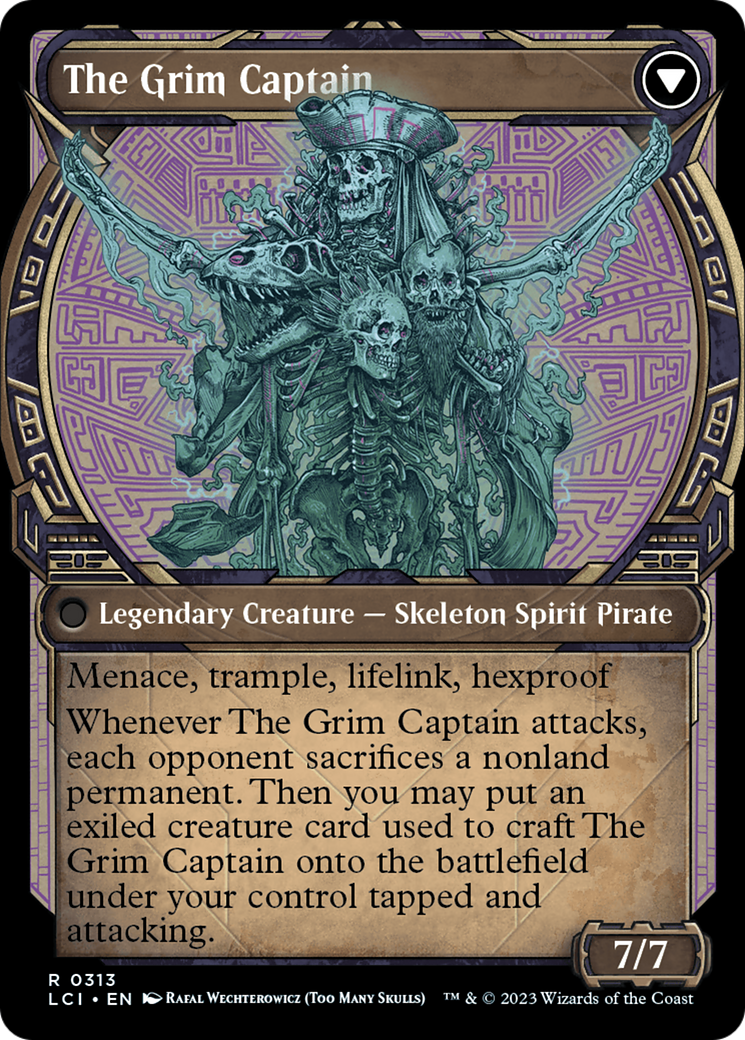 Back face of Throne of the Grim Captain // The Grim Captain - Legendary Artifact card