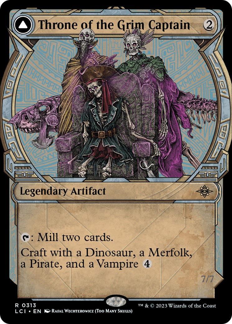 Throne of the Grim Captain // The Grim Captain - Rare Legendary Artifact card from The Lost Caverns of Ixalan