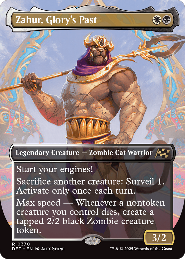 Zahur, Glory's Past - Rare Legendary Creature — Zombie Cat Warrior card from Aetherdrift
