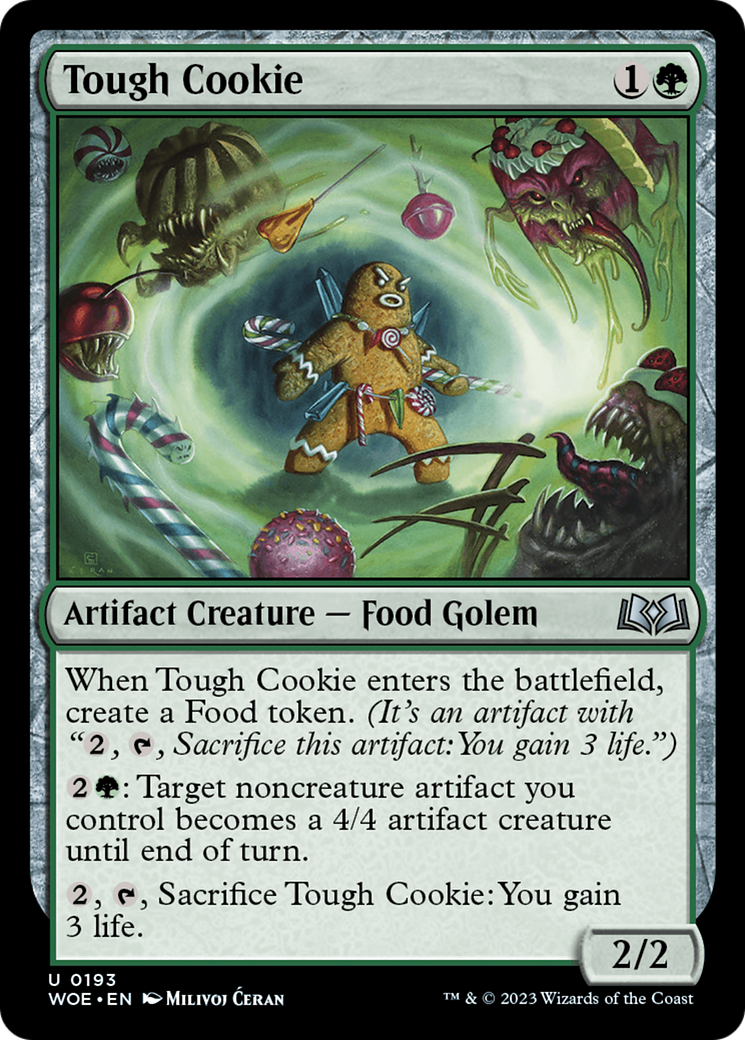 Tough Cookie - Uncommon Artifact Creature — Food Golem card from Wilds of Eldraine