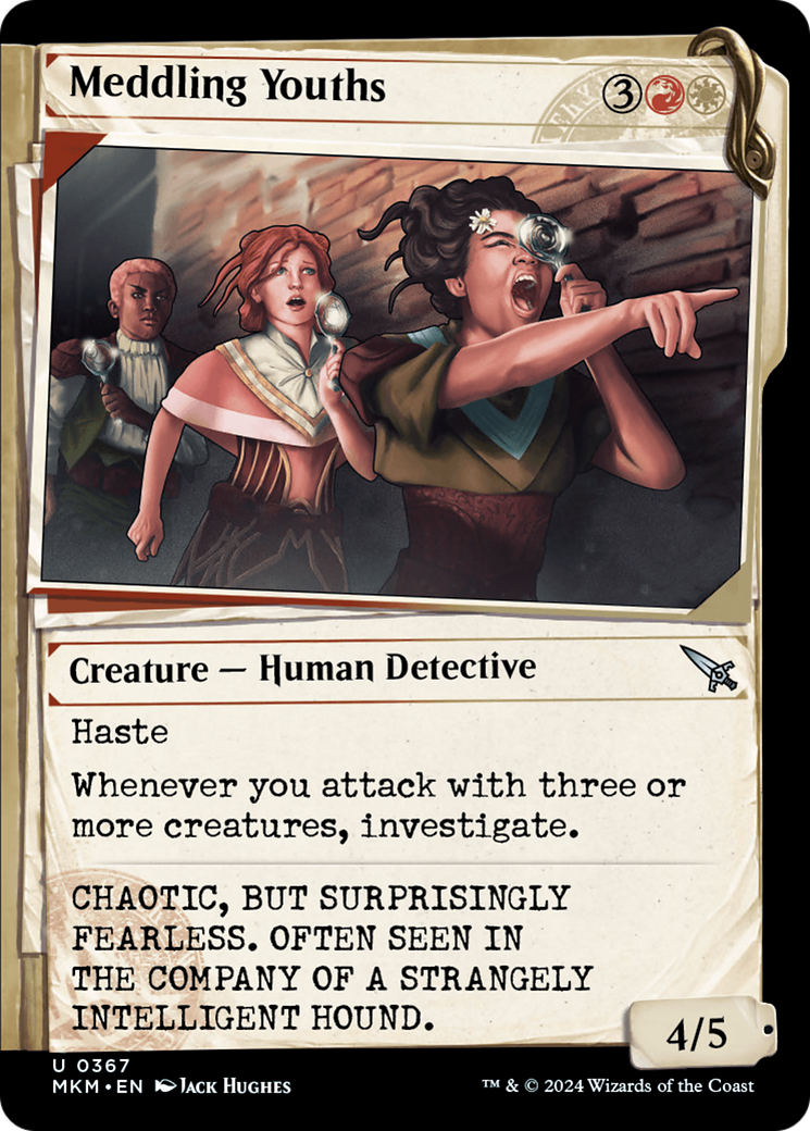 Meddling Youths - Uncommon Creature — Human Detective card from Murders at Karlov Manor