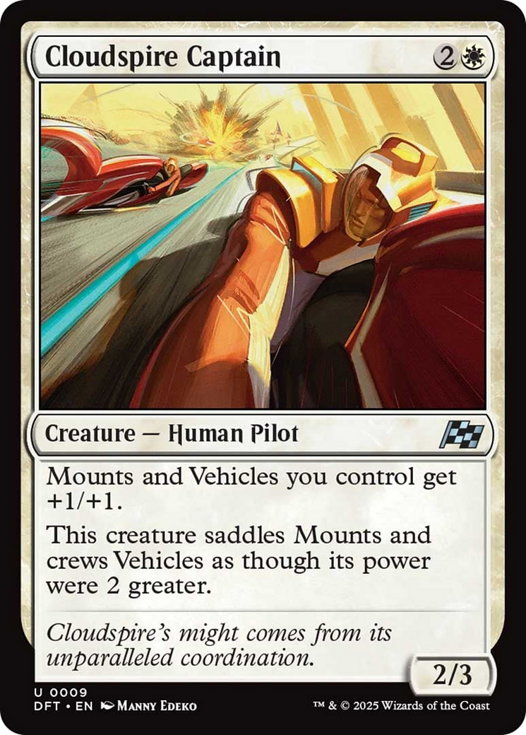 Cloudspire Captain - Uncommon Creature — Human Pilot card from Aetherdrift