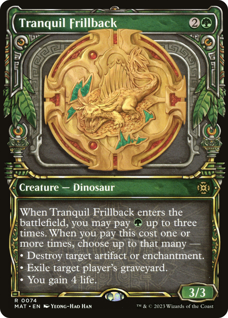 Tranquil Frillback - Rare Creature — Dinosaur card from March of the Machine: The Aftermath
