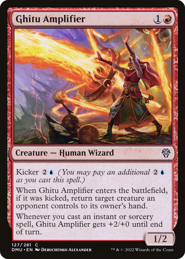 Ghitu Amplifier - Common Creature — Human Wizard card from Dominaria United