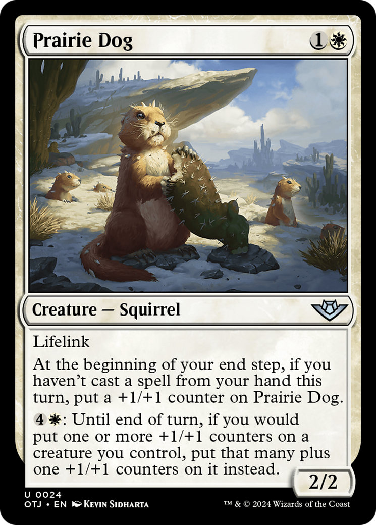 Prairie Dog - Uncommon Creature — Squirrel card from Outlaws of Thunder Junction