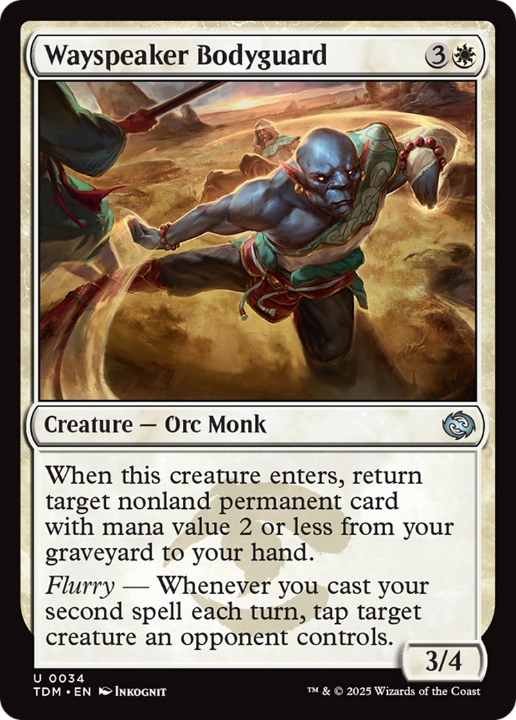 Wayspeaker Bodyguard - Uncommon Creature — Orc Monk card from Tarkir: Dragonstorm