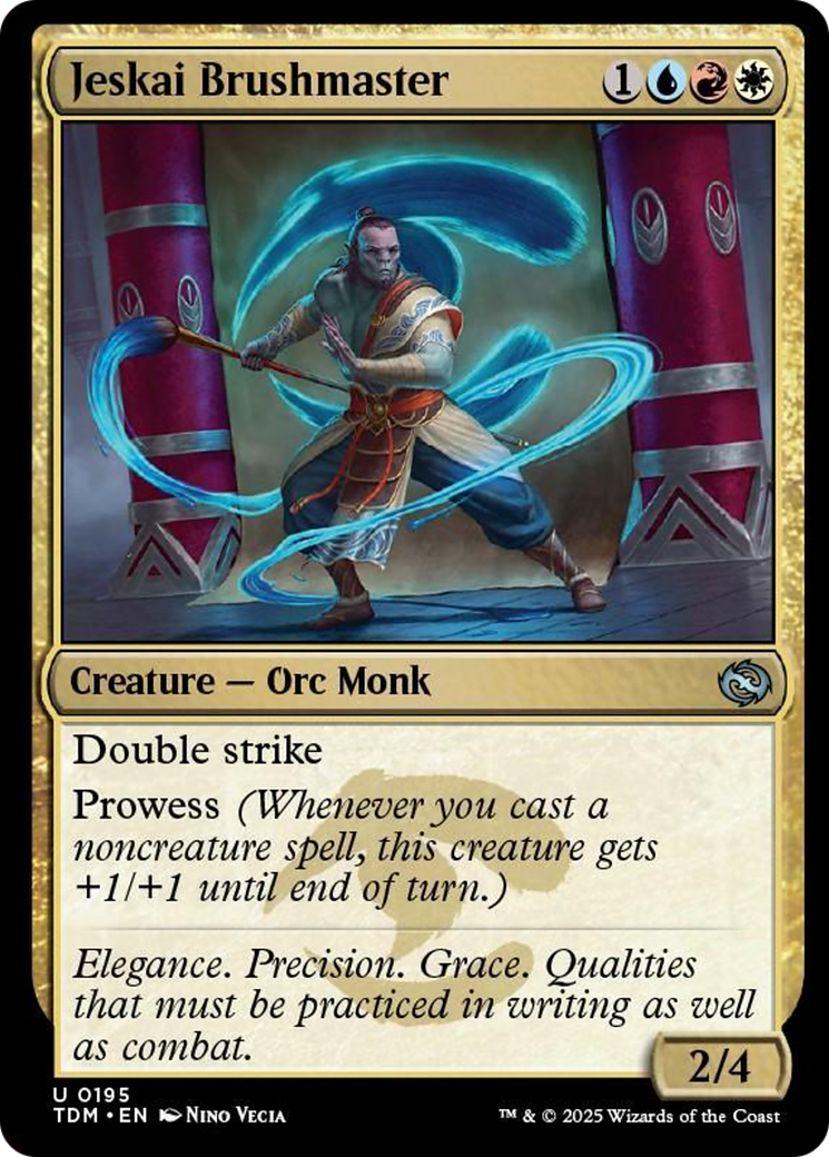 Jeskai Brushmaster - Uncommon Creature — Orc Monk card from Tarkir: Dragonstorm