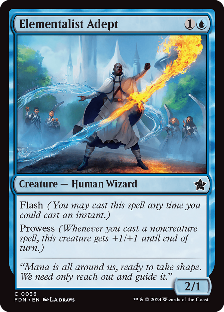 Elementalist Adept - Common Creature — Human Wizard card from Foundations