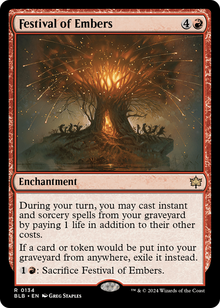 Festival of Embers - Rare Enchantment card from Bloomburrow