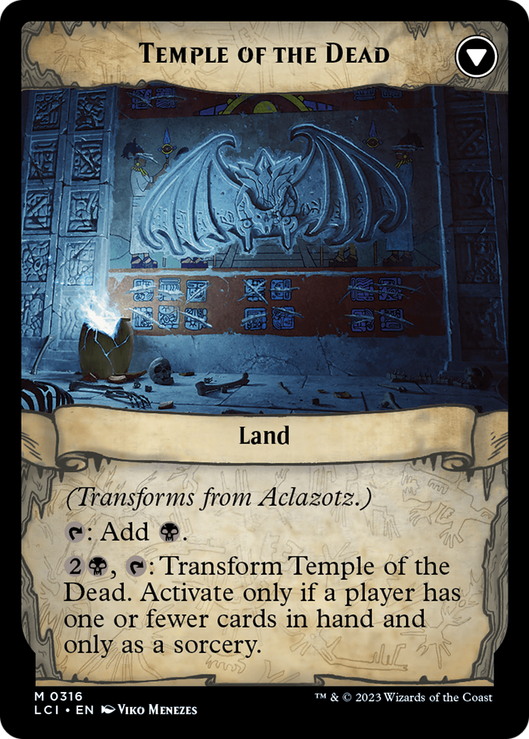 Back face of Aclazotz, Deepest Betrayal // Temple of the Dead - Legendary Creature — Bat God card