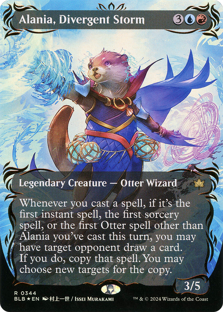 Alania, Divergent Storm - Rare Legendary Creature — Otter Wizard card from Bloomburrow