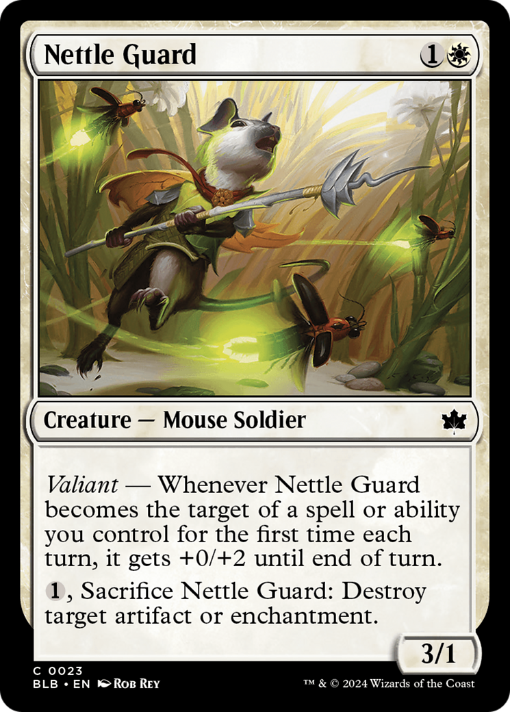 Nettle Guard - Common Creature — Mouse Soldier card from Bloomburrow