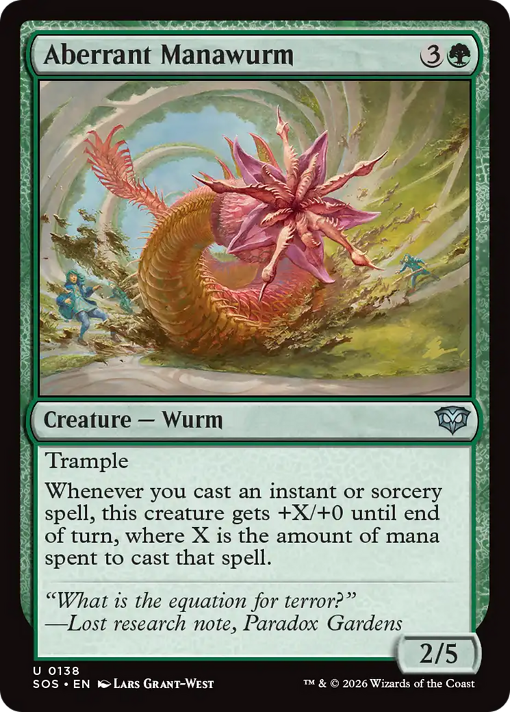 Aberrant Manawurm - Uncommon Creature — Wurm card from Secrets of Strixhaven