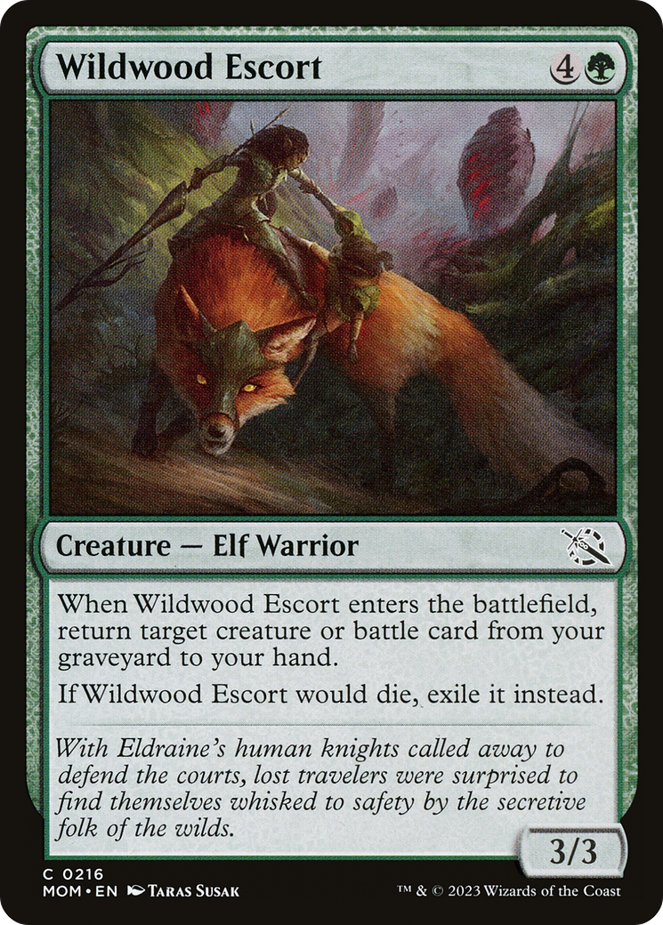 Wildwood Escort - Common Creature — Elf Warrior card from March of the Machine