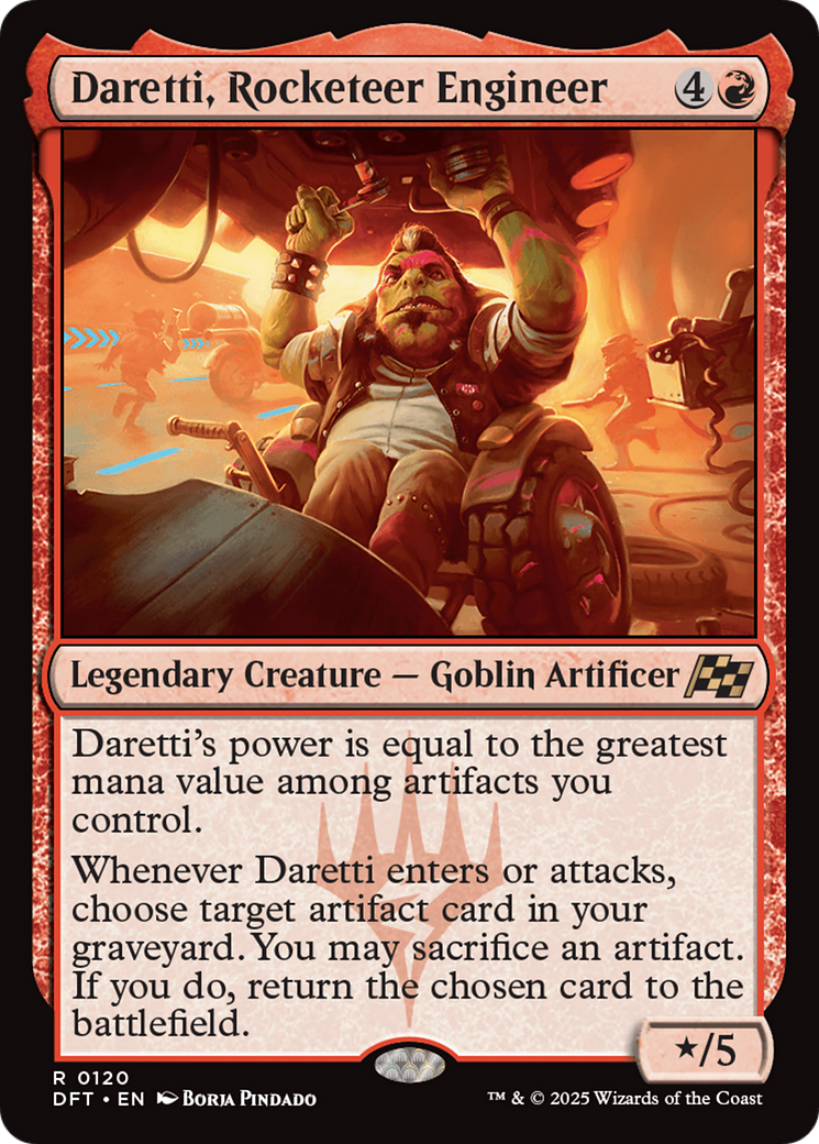 Daretti, Rocketeer Engineer - Rare Legendary Creature — Goblin Artificer card from Aetherdrift