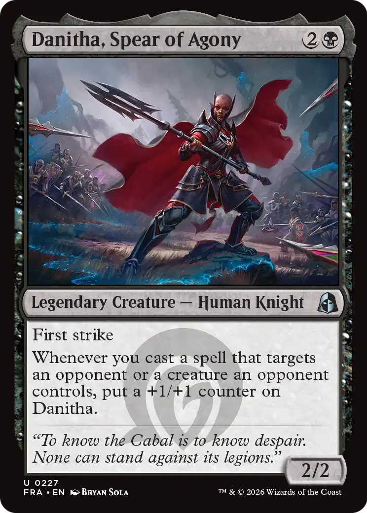 Danitha, Spear of Agony - Uncommon Legendary Creature — Human Knight card from Reality Fracture