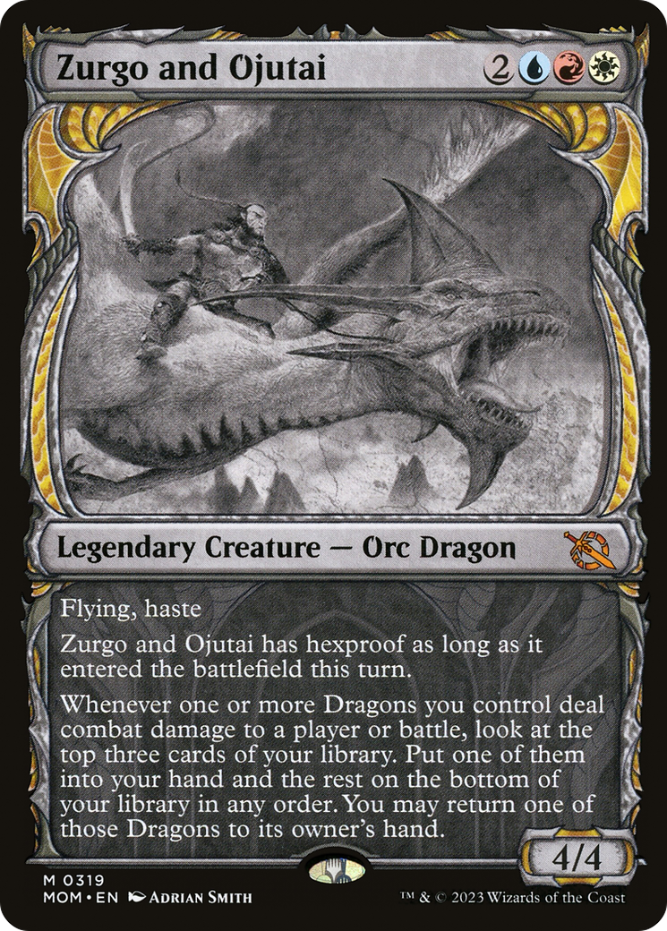 Zurgo and Ojutai - Mythic Legendary Creature — Orc Dragon card from March of the Machine